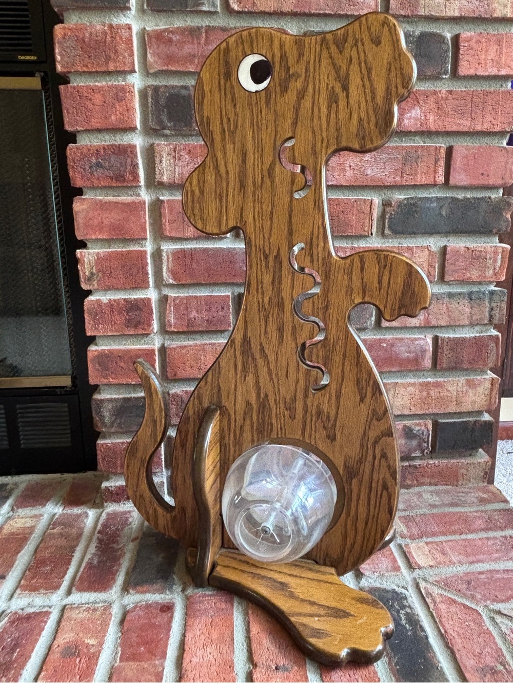 Amish-made oak “big belly” piggy bank